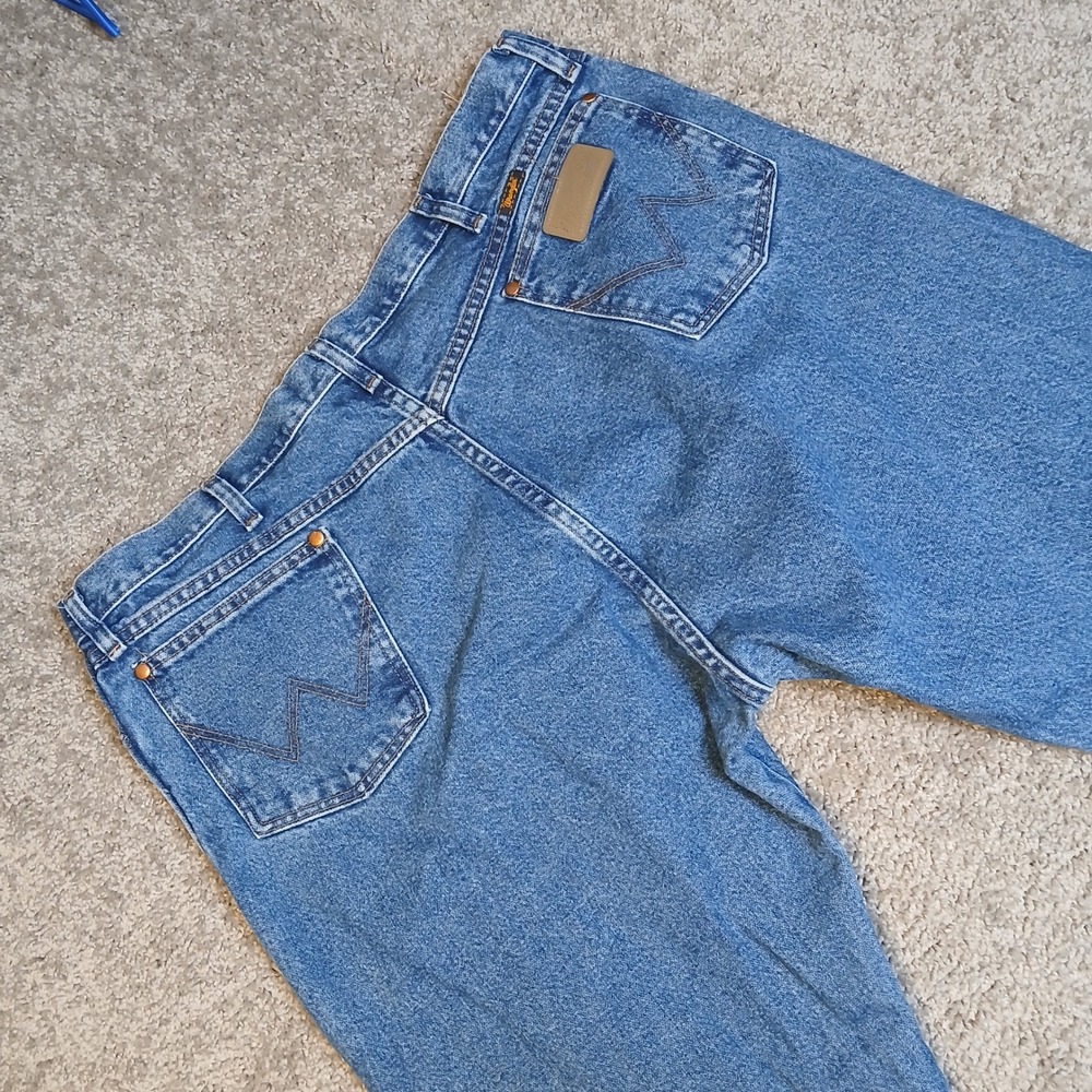 Wrangler Mens 1013MWZGK Five Star Premium Denim‎ Straight Leg Jeans Blue 42x32